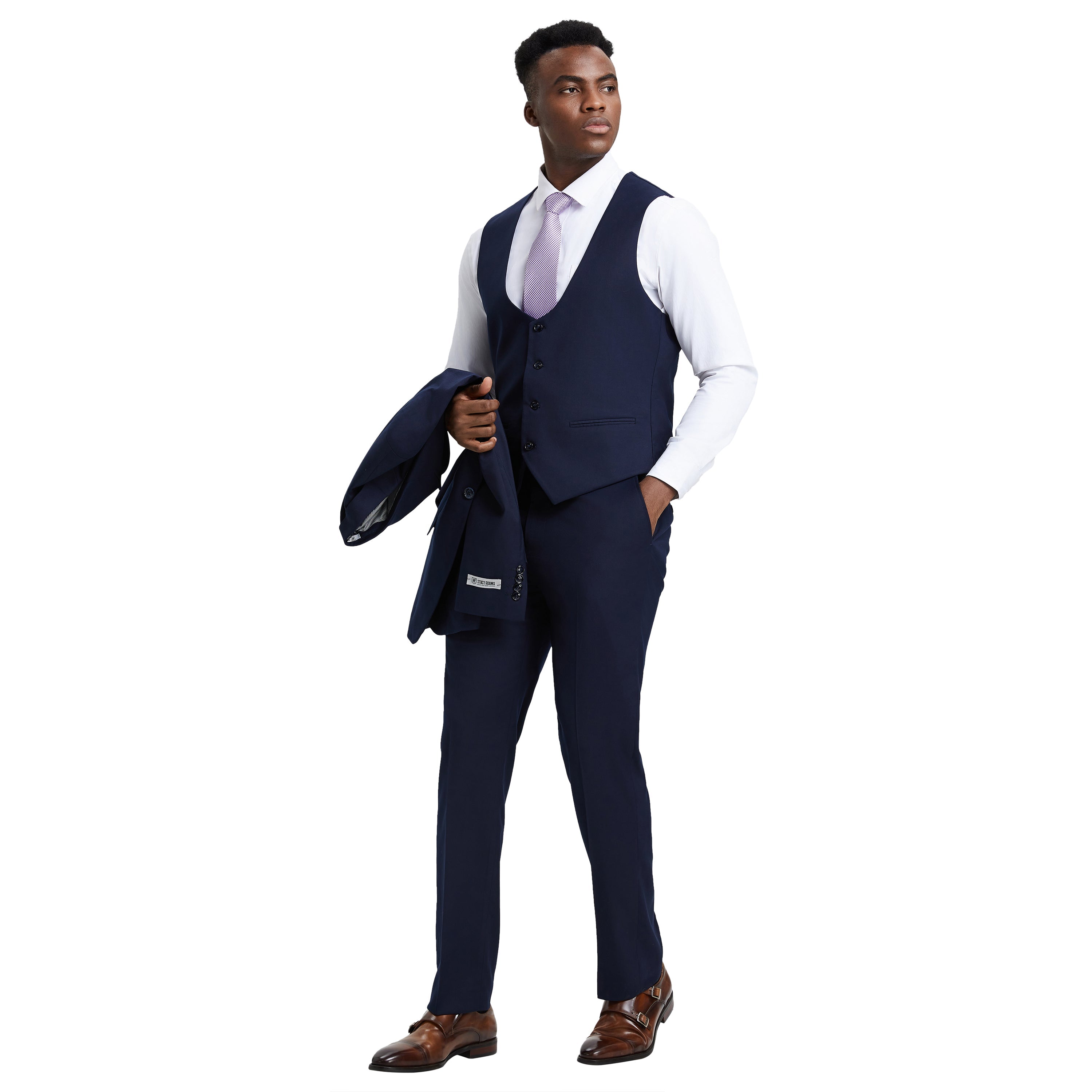 Men's   Hybrid-Fit 3pc Suit Set, Jacket Vest and Pants
