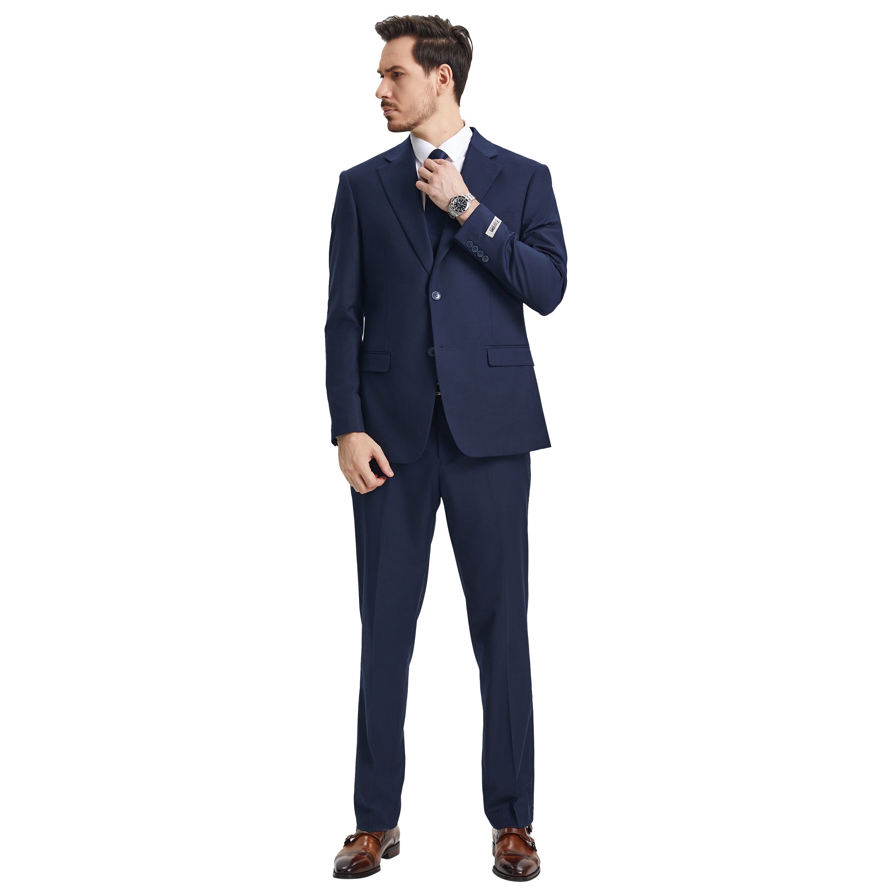 Men's   Hybrid-Fit 3pc Notch Lapel Suit Set, Jacket Vest and Pants