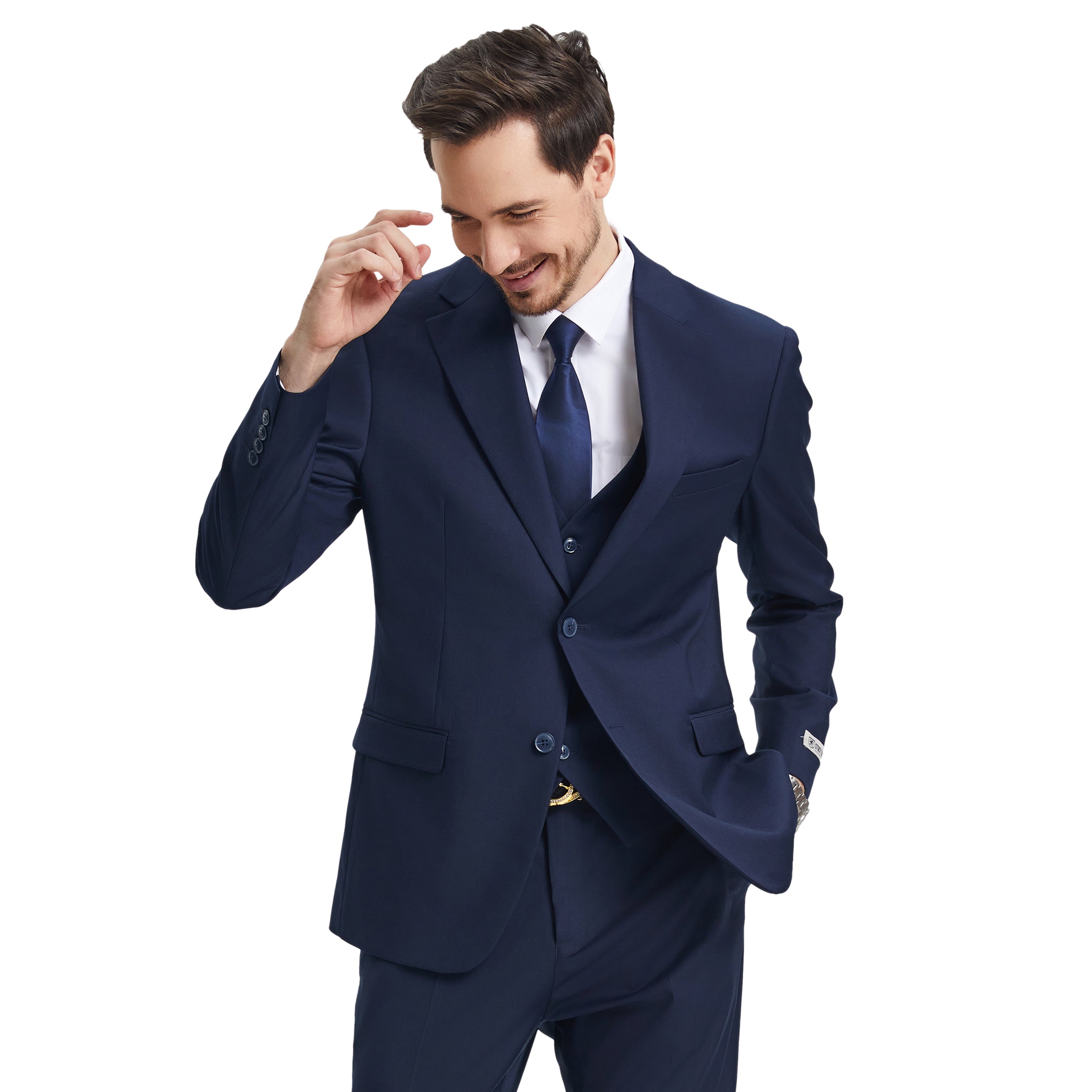 Men's   Hybrid-Fit 3pc Notch Lapel Suit Set, Jacket Vest and Pants