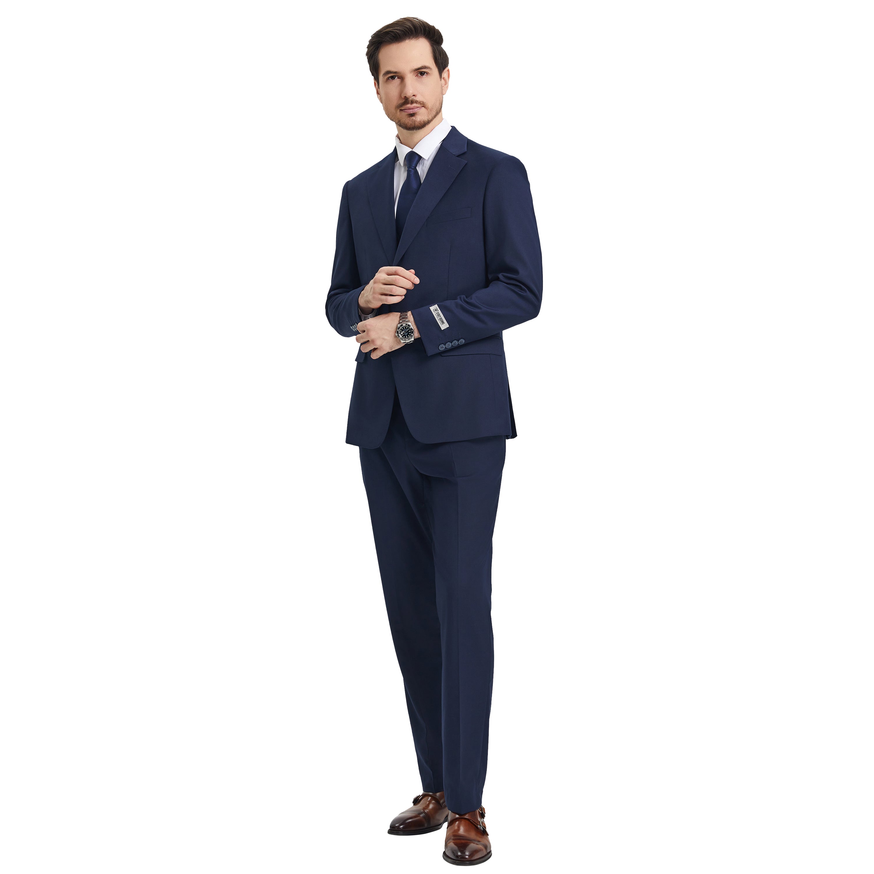 Men's   Hybrid-Fit 3pc Notch Lapel Suit Set, Jacket Vest and Pants
