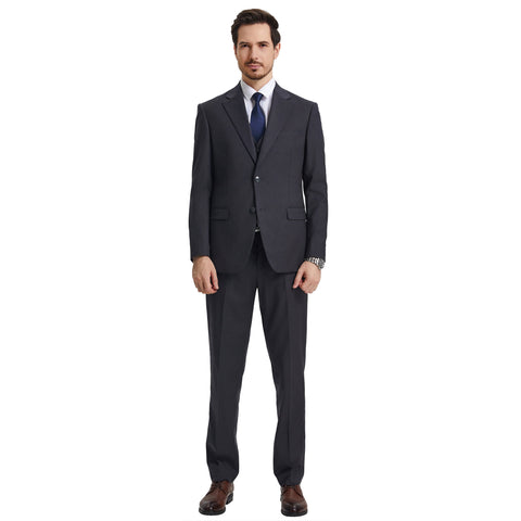 Men's Modern Hybrid-Fit 3pc Notch Lapel Suit Set, Jacket Vest and Pants