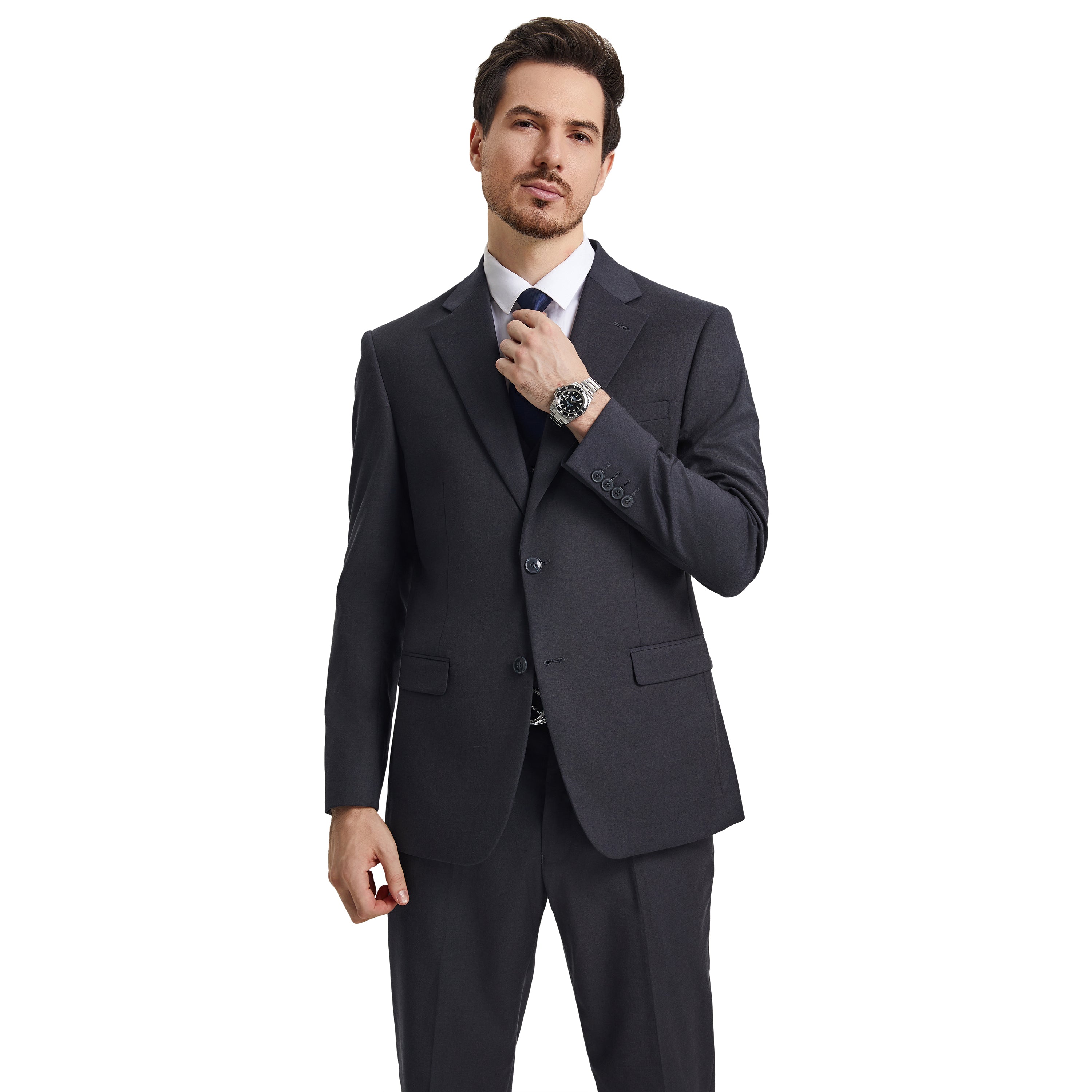 Men's   Hybrid-Fit 3pc Notch Lapel Suit Set, Jacket Vest and Pants