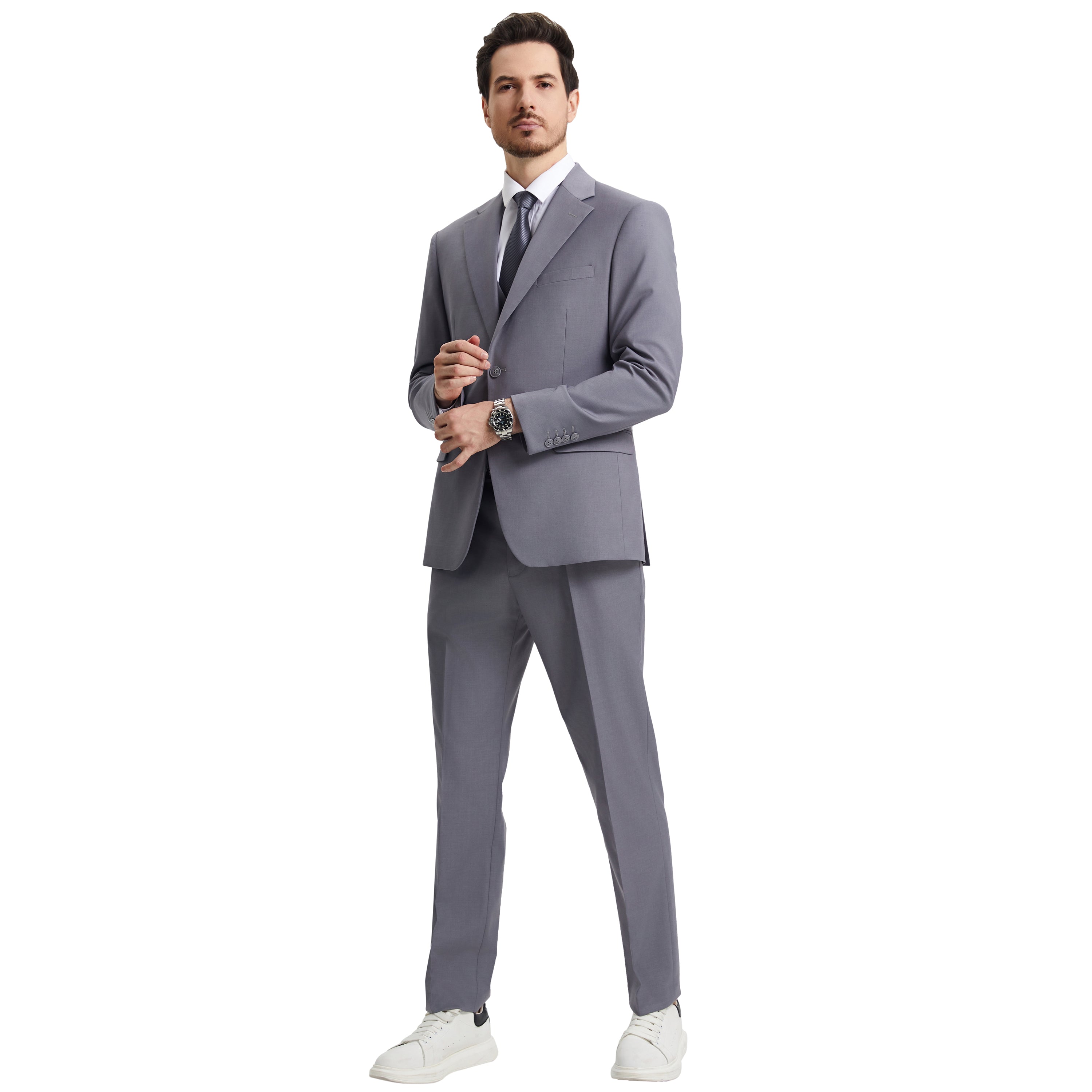 Men's   Hybrid-Fit 3pc Notch Lapel Suit Set, Jacket Vest and Pants