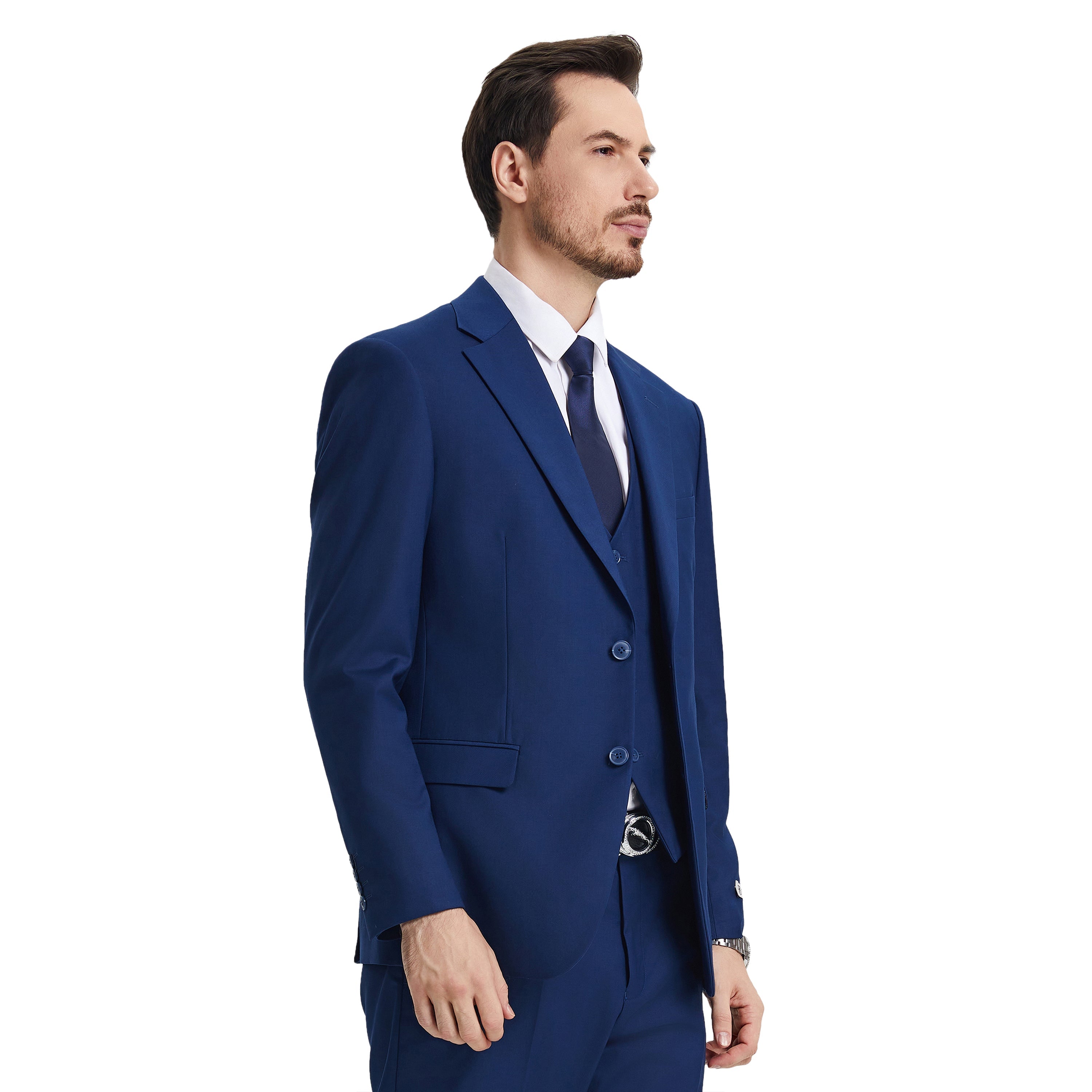 Men's   Hybrid-Fit 3pc Notch Lapel Suit Set, Jacket Vest and Pants