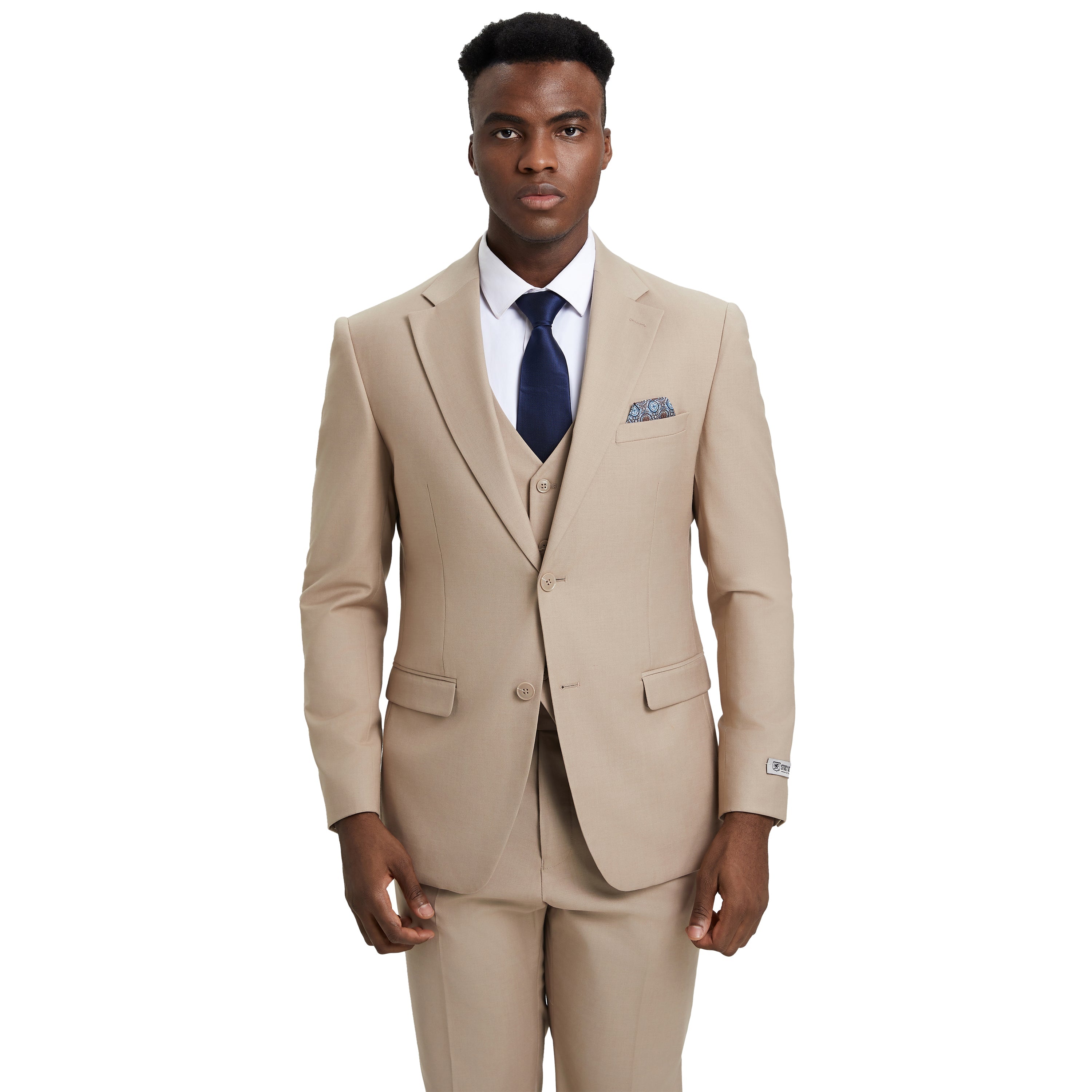 Men's   Hybrid-Fit 3pc Notch Lapel Suit Set, Jacket Vest and Pants