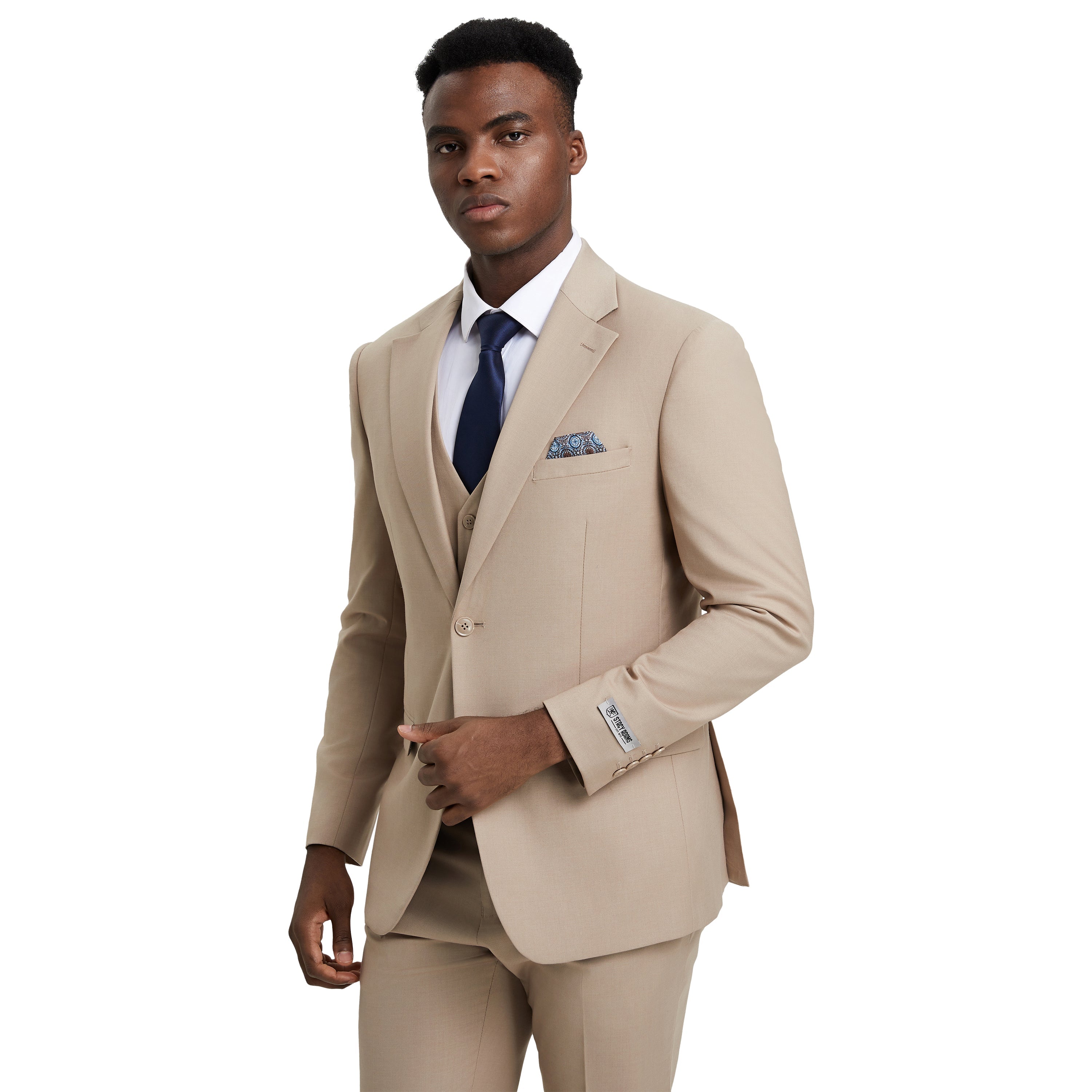 Men's   Hybrid-Fit 3pc Notch Lapel Suit Set, Jacket Vest and Pants