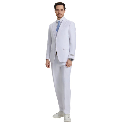 Men's Modern Hybrid-Fit 3pc Notch Lapel Suit Set, Jacket Vest and Pants