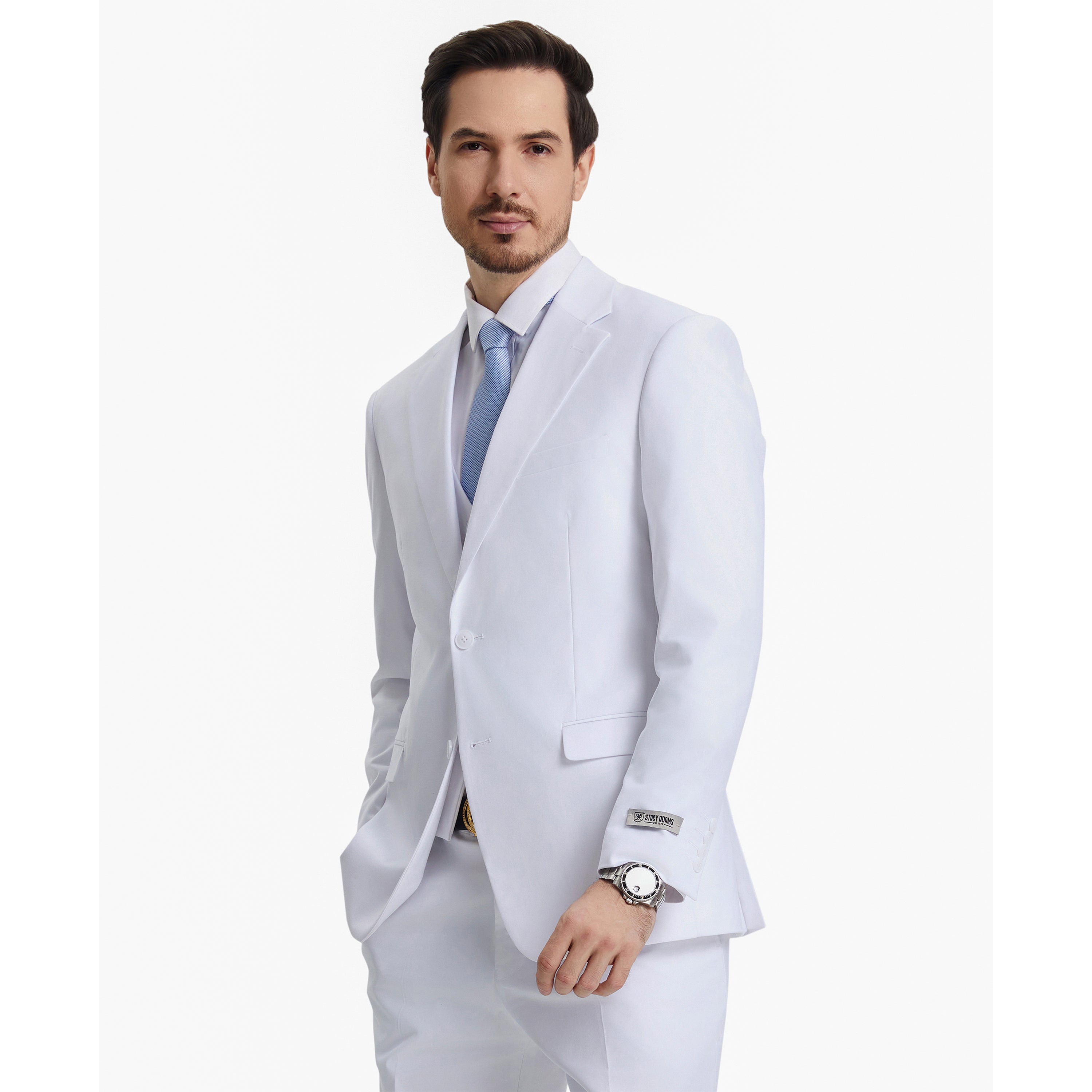 Men's   Hybrid-Fit 3pc Notch Lapel Suit Set, Jacket Vest and Pants