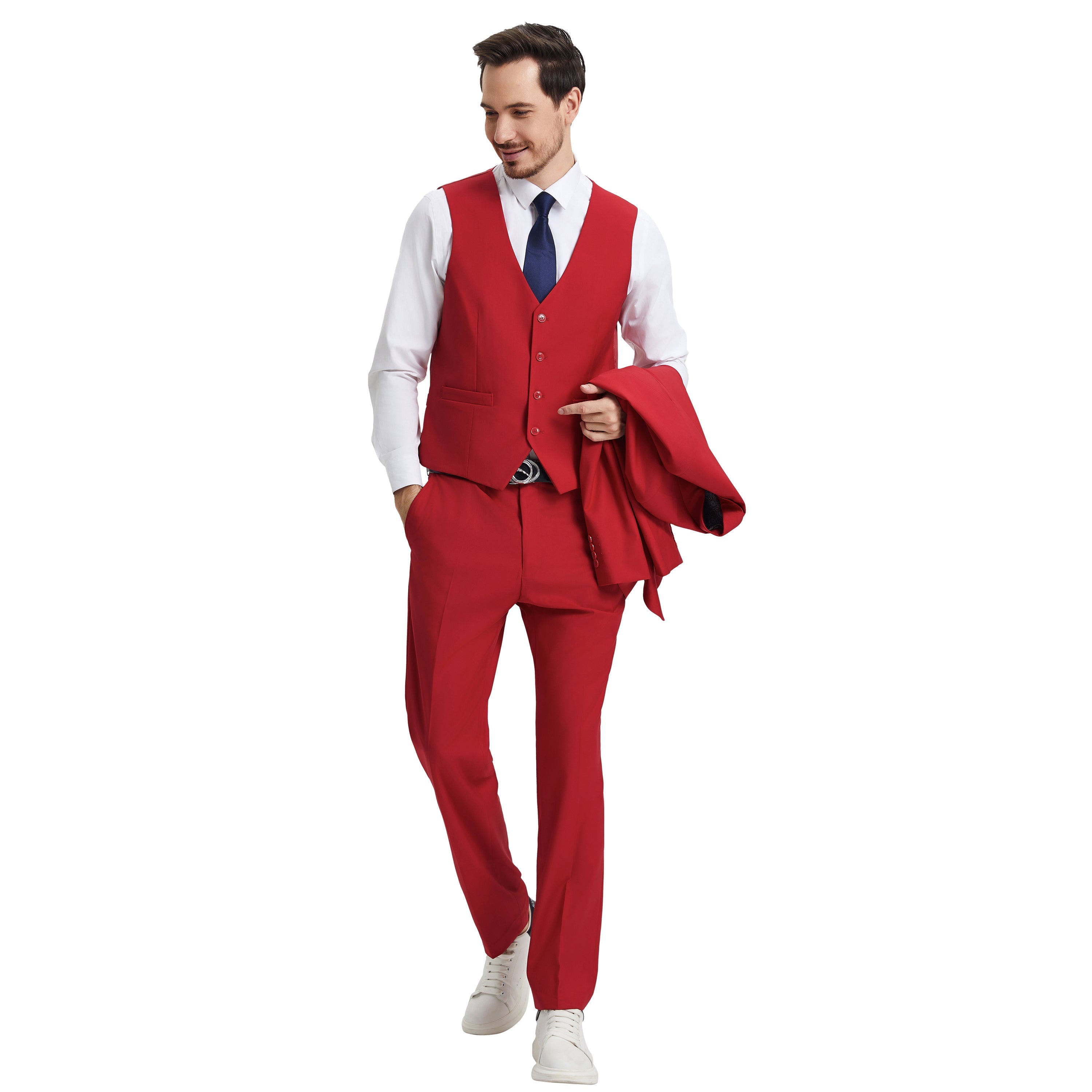 Men's   Hybrid-Fit 3pc Notch Lapel Suit Set, Jacket Vest and Pants