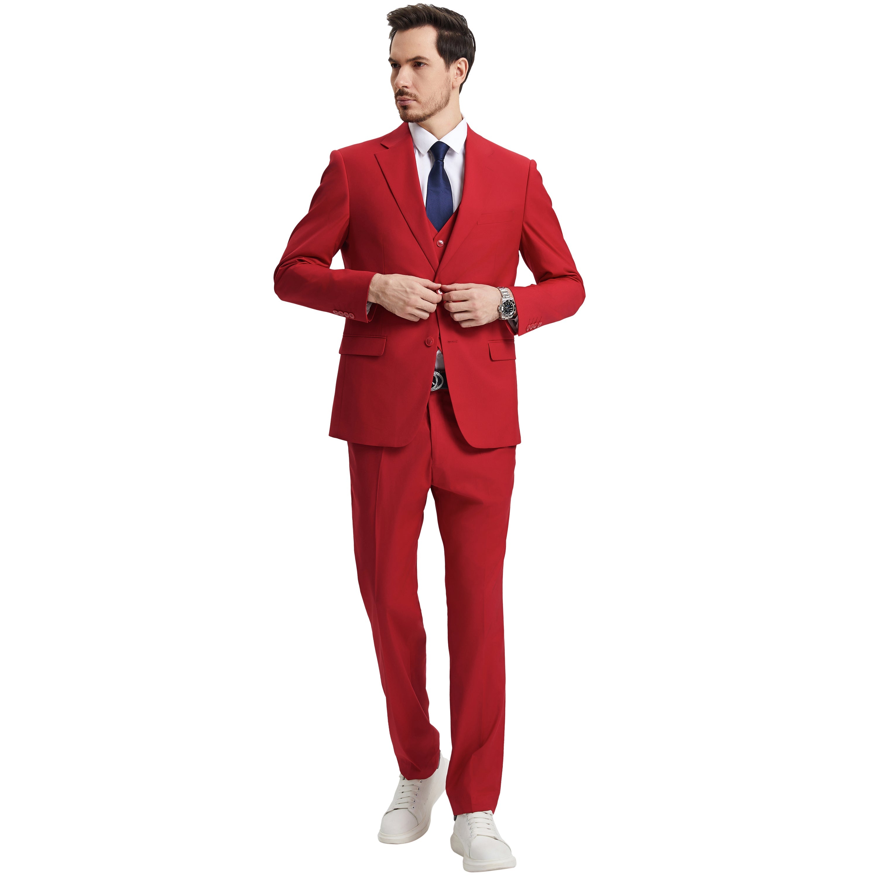 Men's   Hybrid-Fit 3pc Notch Lapel Suit Set, Jacket Vest and Pants