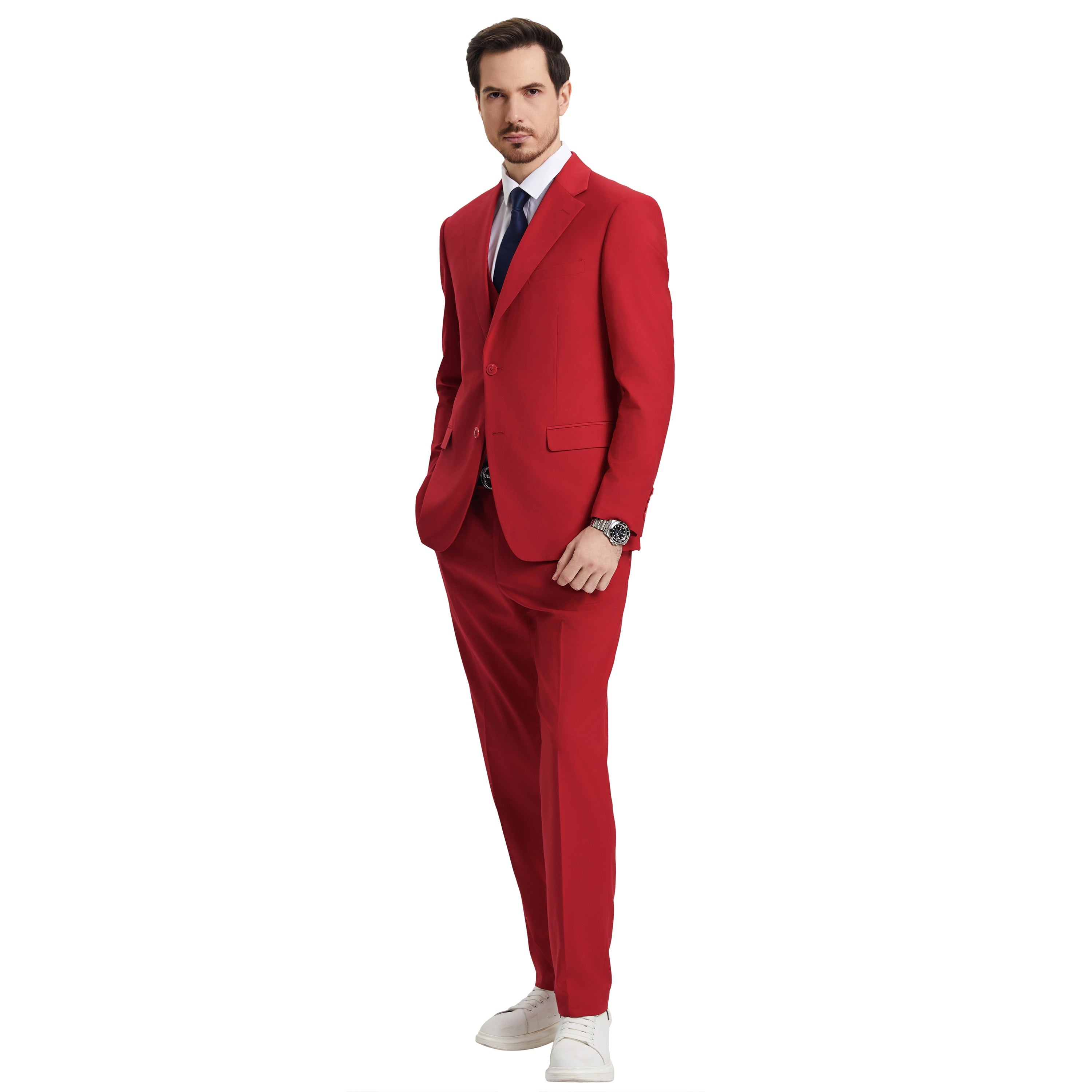 Men's   Hybrid-Fit 3pc Notch Lapel Suit Set, Jacket Vest and Pants