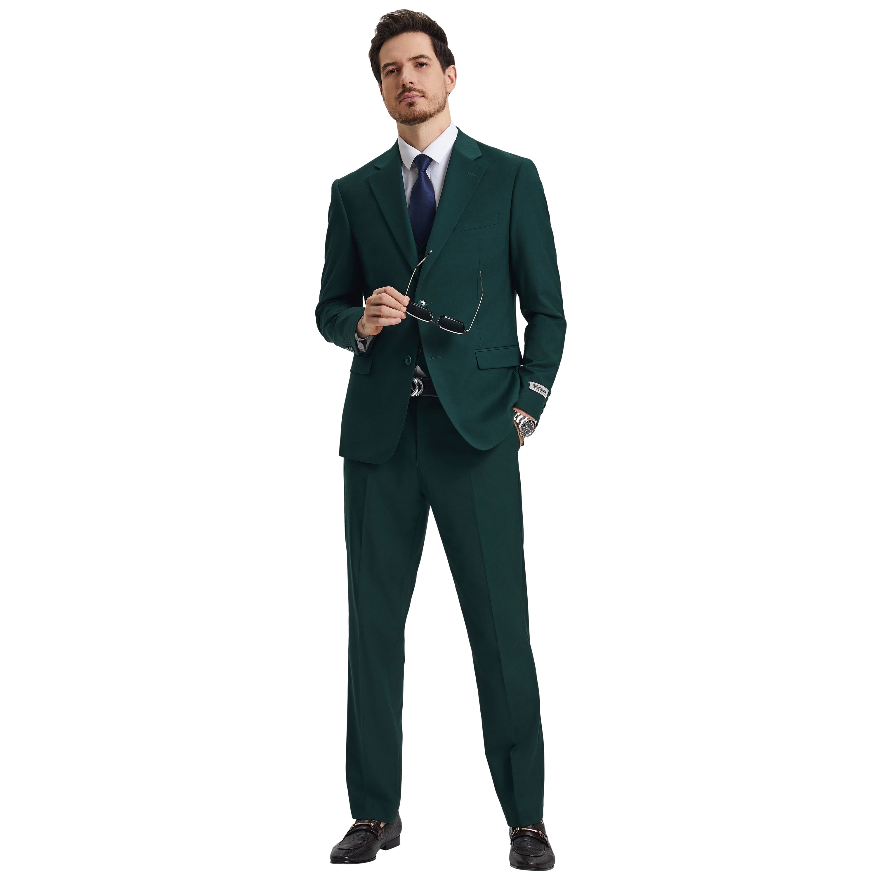 Men's   Hybrid-Fit 3pc Notch Lapel Suit Set, Jacket Vest and Pants
