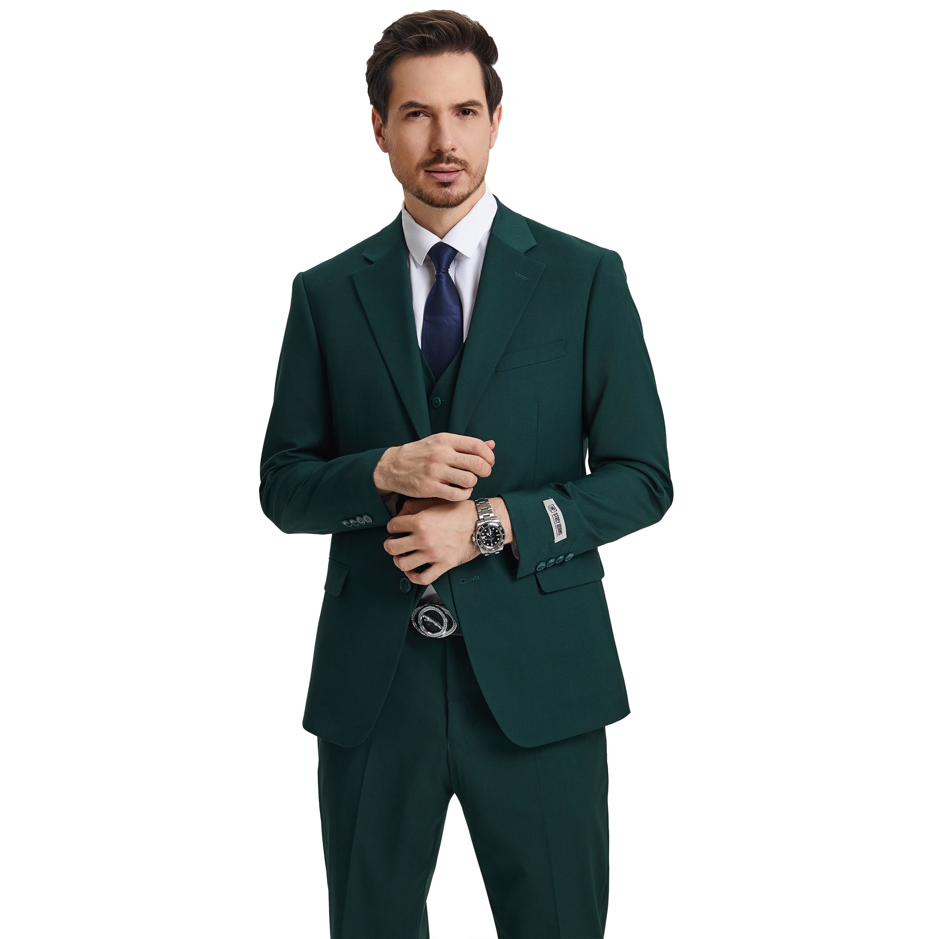 Men's   Hybrid-Fit 3pc Notch Lapel Suit Set, Jacket Vest and Pants