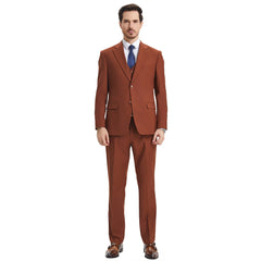 Men's Modern Hybrid-Fit 3pc Notch Lapel Suit Set, Jacket Vest and Pants
