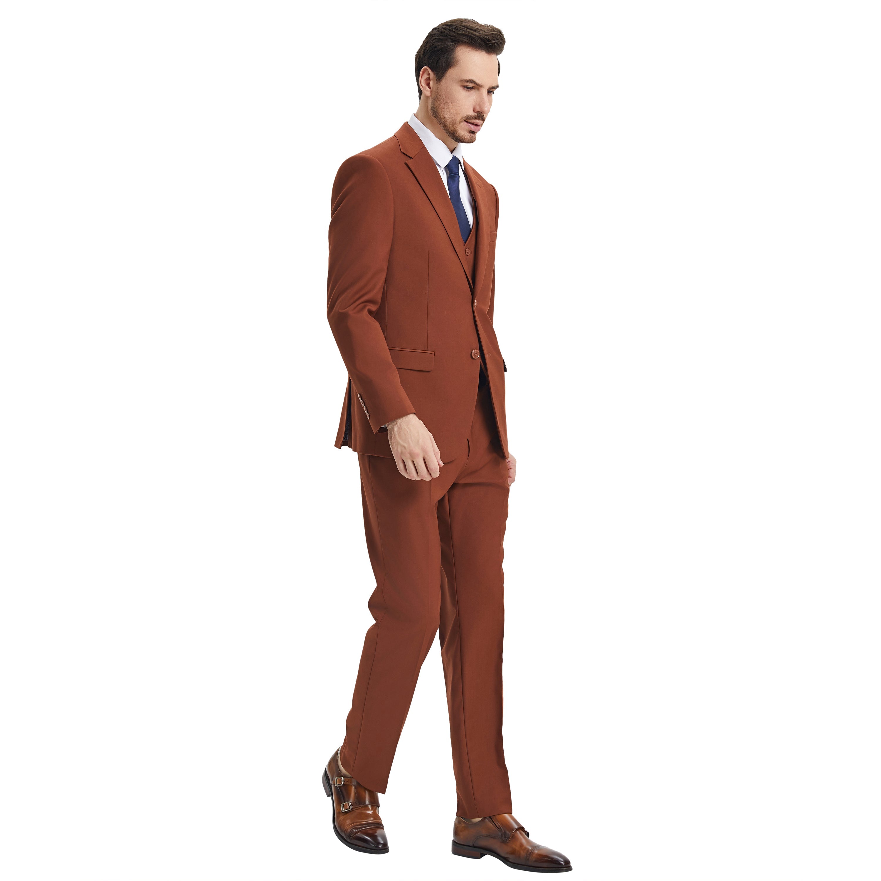 Men's   Hybrid-Fit 3pc Notch Lapel Suit Set, Jacket Vest and Pants
