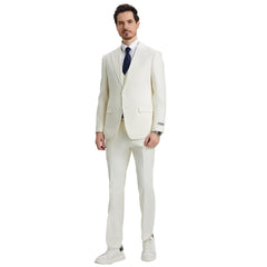 Men's Modern Hybrid-Fit 3pc Notch Lapel Suit Set, Jacket Vest and Pants