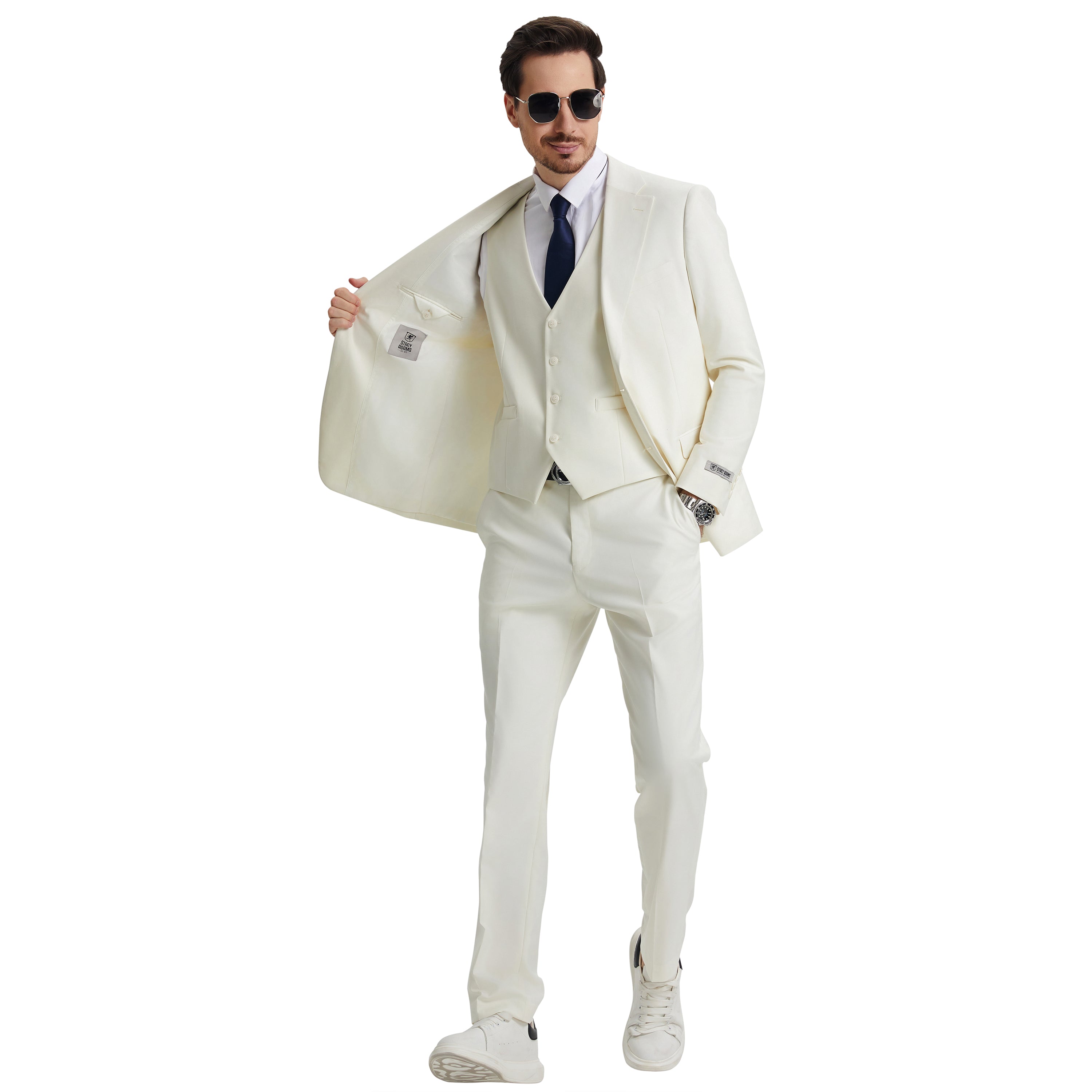 Men's   Hybrid-Fit 3pc Notch Lapel Suit Set, Jacket Vest and Pants