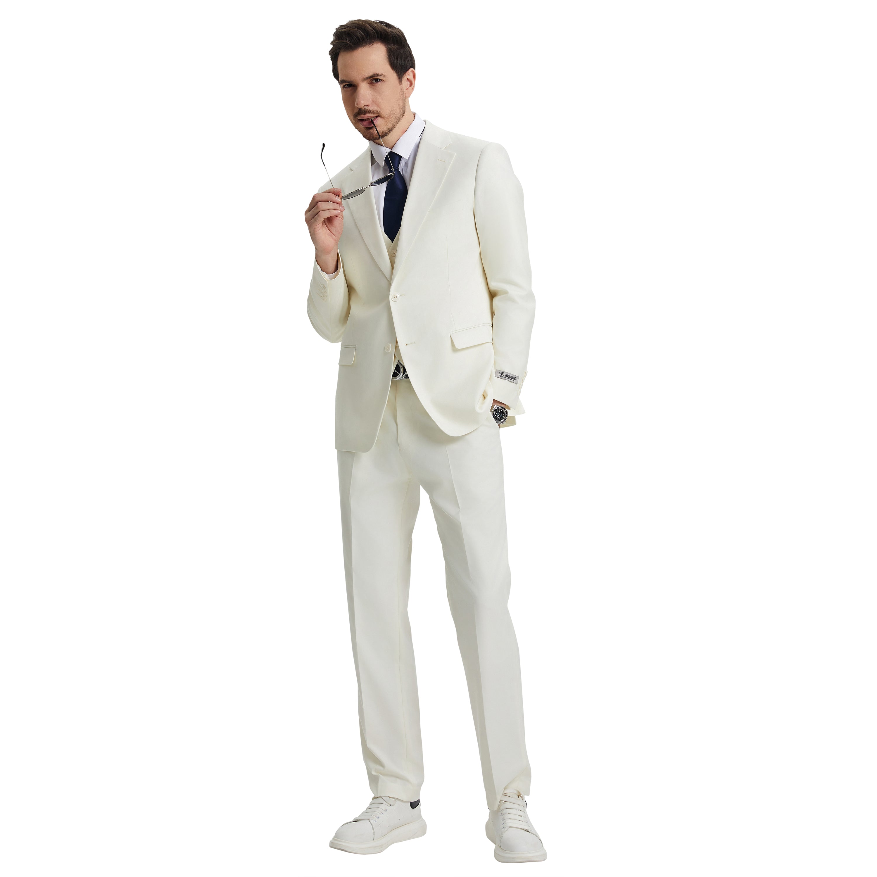 Men's   Hybrid-Fit 3pc Notch Lapel Suit Set, Jacket Vest and Pants