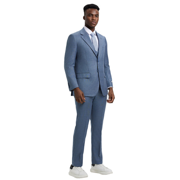 Men's Modern Sharkskin 3-Piece Suit