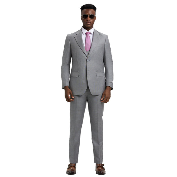 Men's Modern Sharkskin 3-Piece Suit