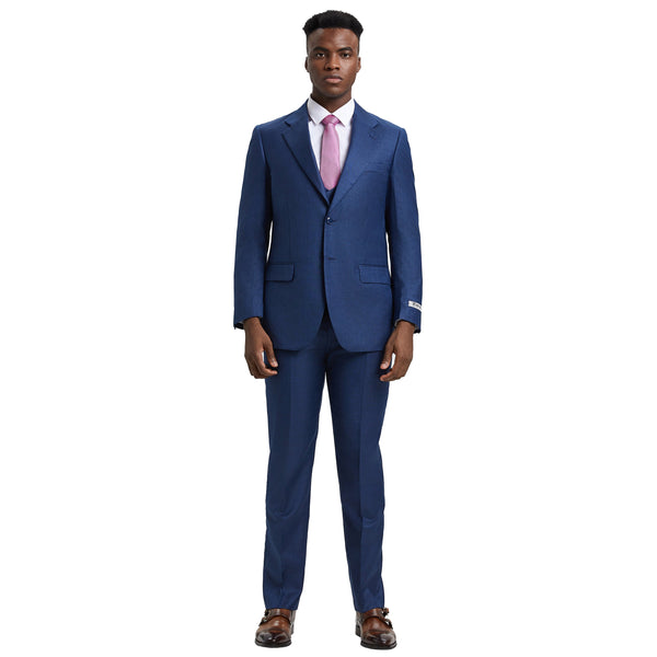 Men's Modern Sharkskin 3-Piece Suit