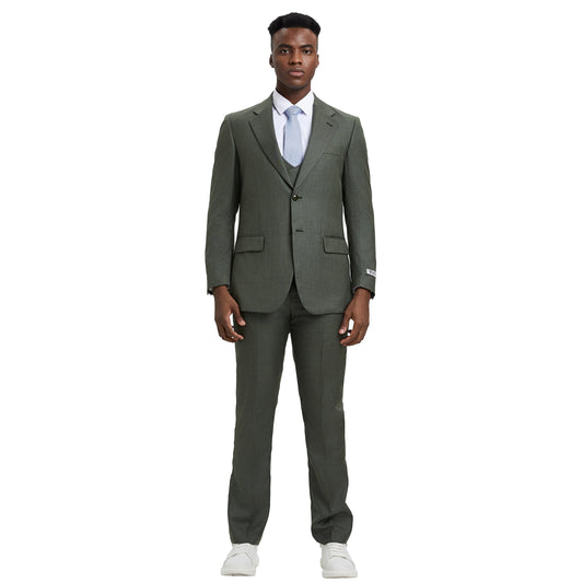 Men's Stacy Adams Sharkskin 3-Piece Suit