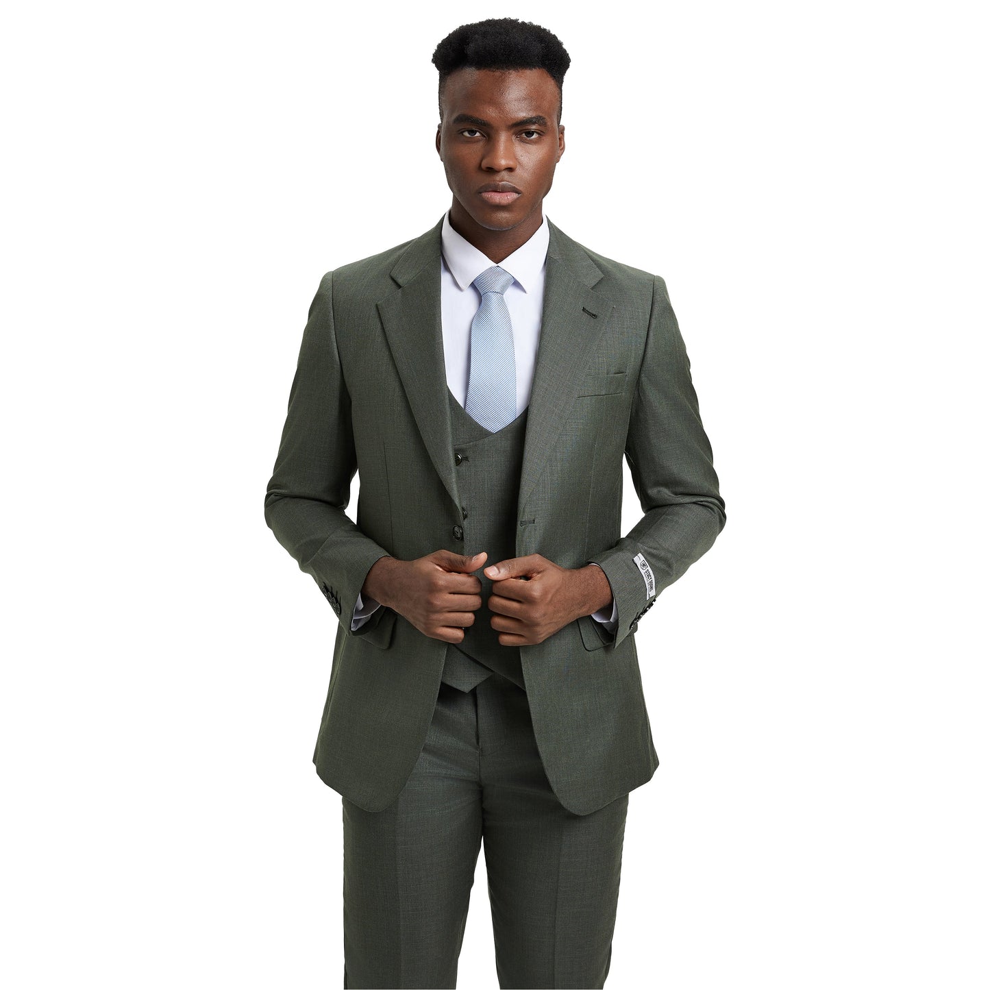 Men's Stacy Adams Sharkskin 3-Piece Suit