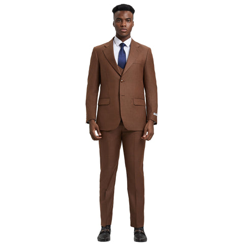 Men's Modern Sharkskin 3-Piece Suit