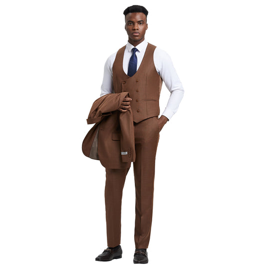 Men's Stacy Adams Sharkskin 3-Piece Suit