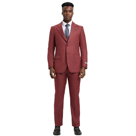 Men's Modern Sharkskin 3-Piece Suit