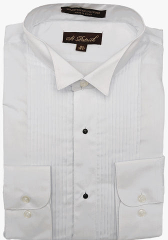 Barry's Menswear Wing Tip Collar Tuxedo Shirt - White