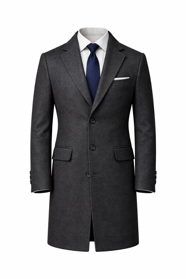 Barry's 100% Merino Wool Top Coat Charcoal